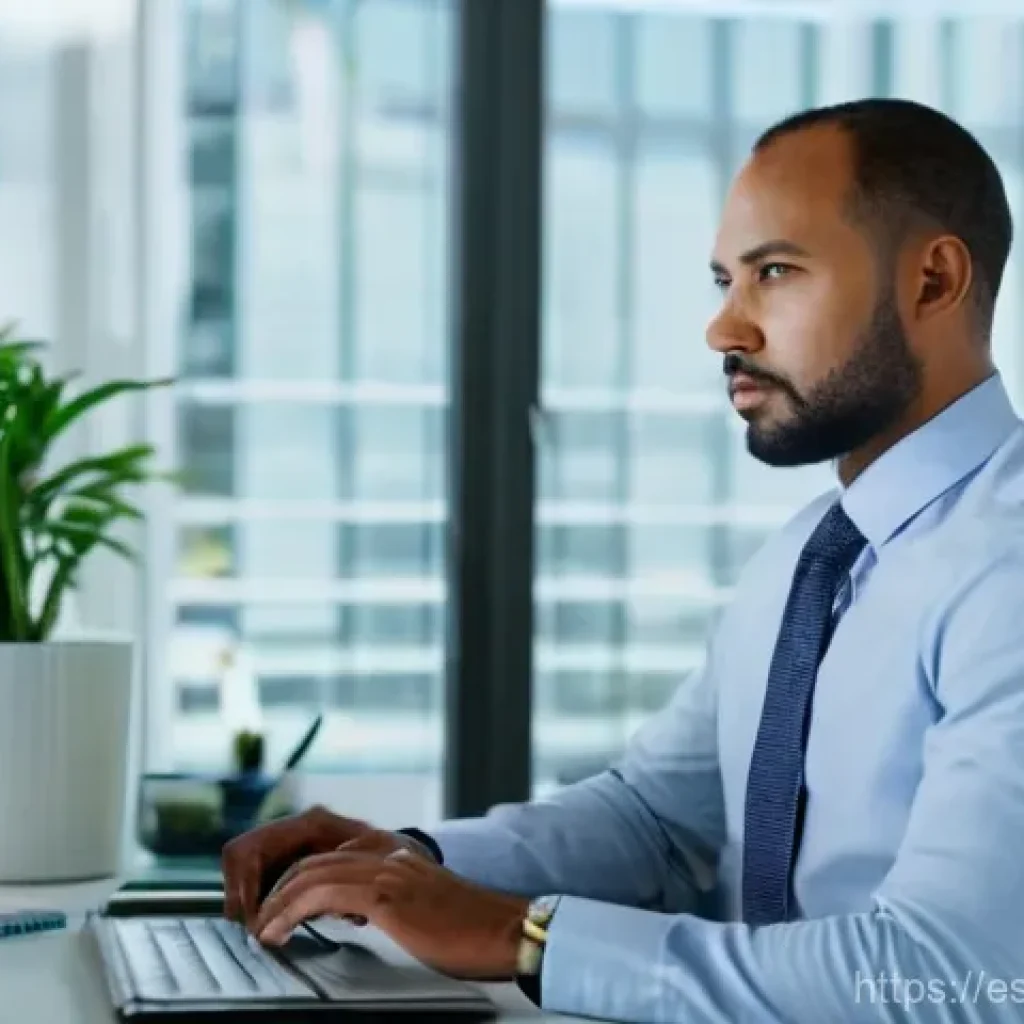 구매조달 전문가의 시간 관리 비법 - **Prompt:** A focused procurement professional, mid-30s, dressed in smart business casual attire (co...