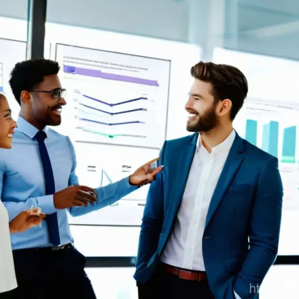 구매조달 전문가의 커리어 패스와 성장 전략 - **Prompt:** A diverse group of five young professionals, including three women and two men of variou...