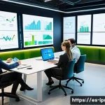 구매조달 관련 국제 회의와 세미나 참석 후기 - A modern corporate office scene showcasing a diverse team of professionals engaged in a meeting abou...