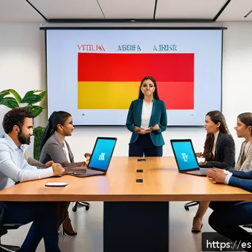 구매조달사로서 커뮤니케이션 능력 향상법 - A professional business negotiation scene in a modern office with diverse Latin American men and wom...