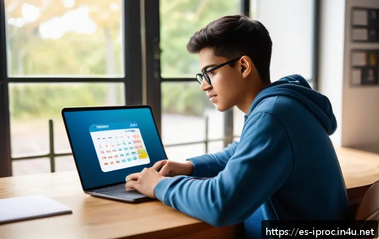 구매조달사 시험 준비를 위한 온라인 강의 추천 - A modern digital learning environment showcasing a young Hispanic adult studying comfortably at home...